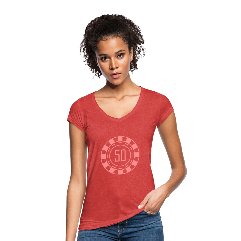 Camiseta vintage"pokerchips" - heather red