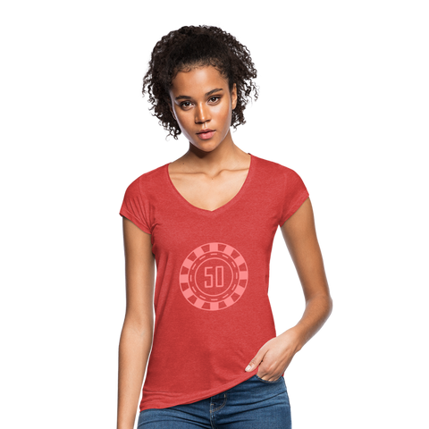 Camiseta vintage"pokerchips" - heather red