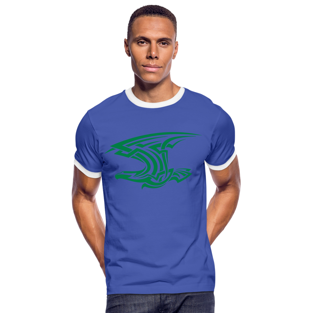 Camiseta contraste"Tribal Eagle" - blue/white