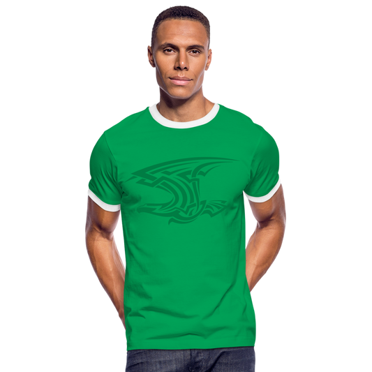 Camiseta contraste"Tribal Eagle" - kelly green/white