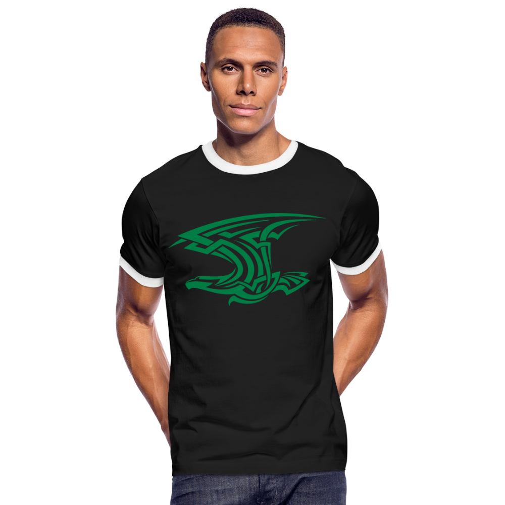 Camiseta contraste"Tribal Eagle" - black/white