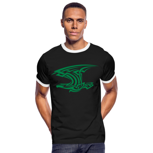 Camiseta contraste"Tribal Eagle" - black/white