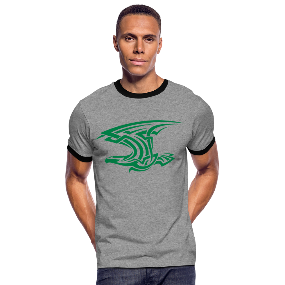 Camiseta contraste"Tribal Eagle" - heather grey/black