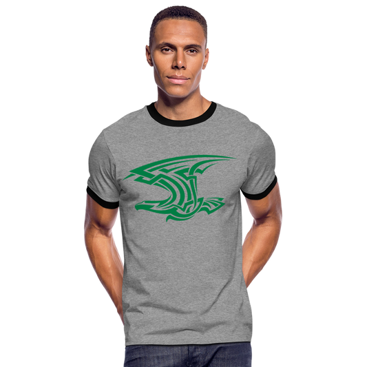 Camiseta contraste"Tribal Eagle" - heather grey/black