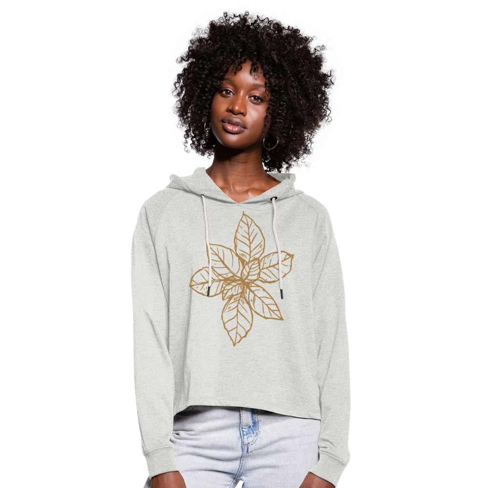 Sudadera cropped con capucha"Dreamcatcher" - heather oatmeal