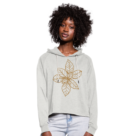Sudadera cropped con capucha"Dreamcatcher" - heather oatmeal