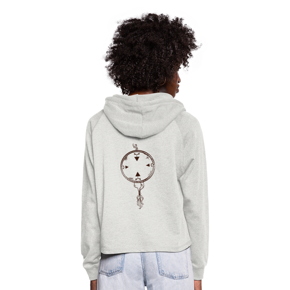 Sudadera cropped con capucha"Dreamcatcher" - heather oatmeal