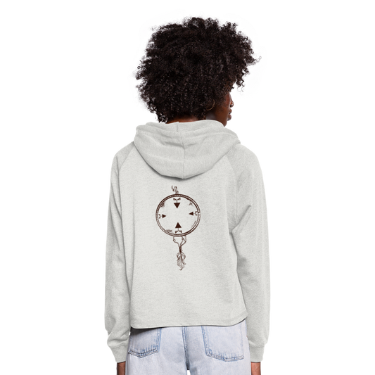 Sudadera cropped con capucha"Dreamcatcher" - heather oatmeal