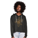 Sudadera cropped con capucha"Dreamcatcher" - charcoal grey