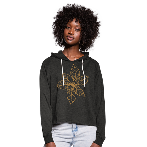 Sudadera cropped con capucha"Dreamcatcher" - charcoal grey