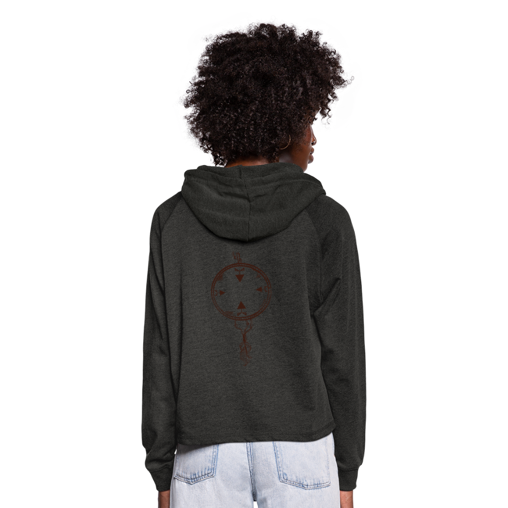 Sudadera cropped con capucha"Dreamcatcher" - charcoal grey