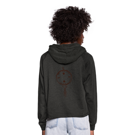 Sudadera cropped con capucha"Dreamcatcher" - charcoal grey