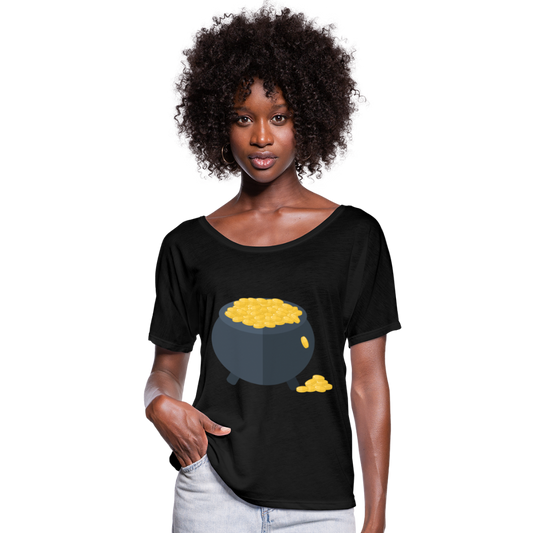 Camiseta con mangas murciélago de Bella + Canvas"Gold" - black