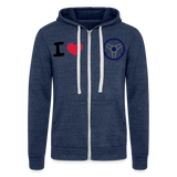 Chaqueta con capucha Tri-Blend unisex de Bella + Canvas"gokart racer" - heather navy