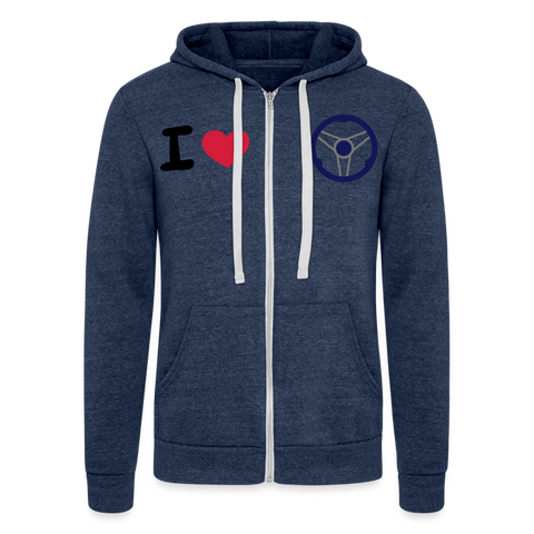 Chaqueta con capucha Tri-Blend unisex de Bella + Canvas"gokart racer" - heather navy