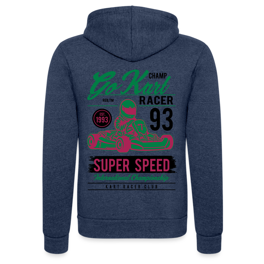 Chaqueta con capucha Tri-Blend unisex de Bella + Canvas"gokart racer" - heather navy