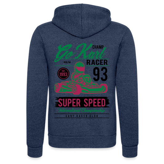Chaqueta con capucha Tri-Blend unisex de Bella + Canvas"gokart racer" - heather navy