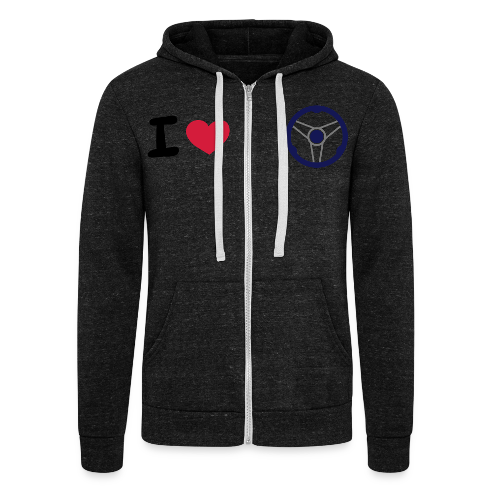 Chaqueta con capucha Tri-Blend unisex de Bella + Canvas"gokart racer" - charcoal grey