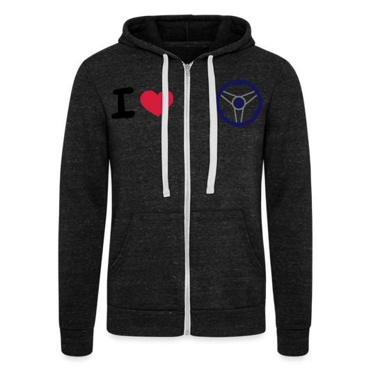 Chaqueta con capucha Tri-Blend unisex de Bella + Canvas"gokart racer" - charcoal grey