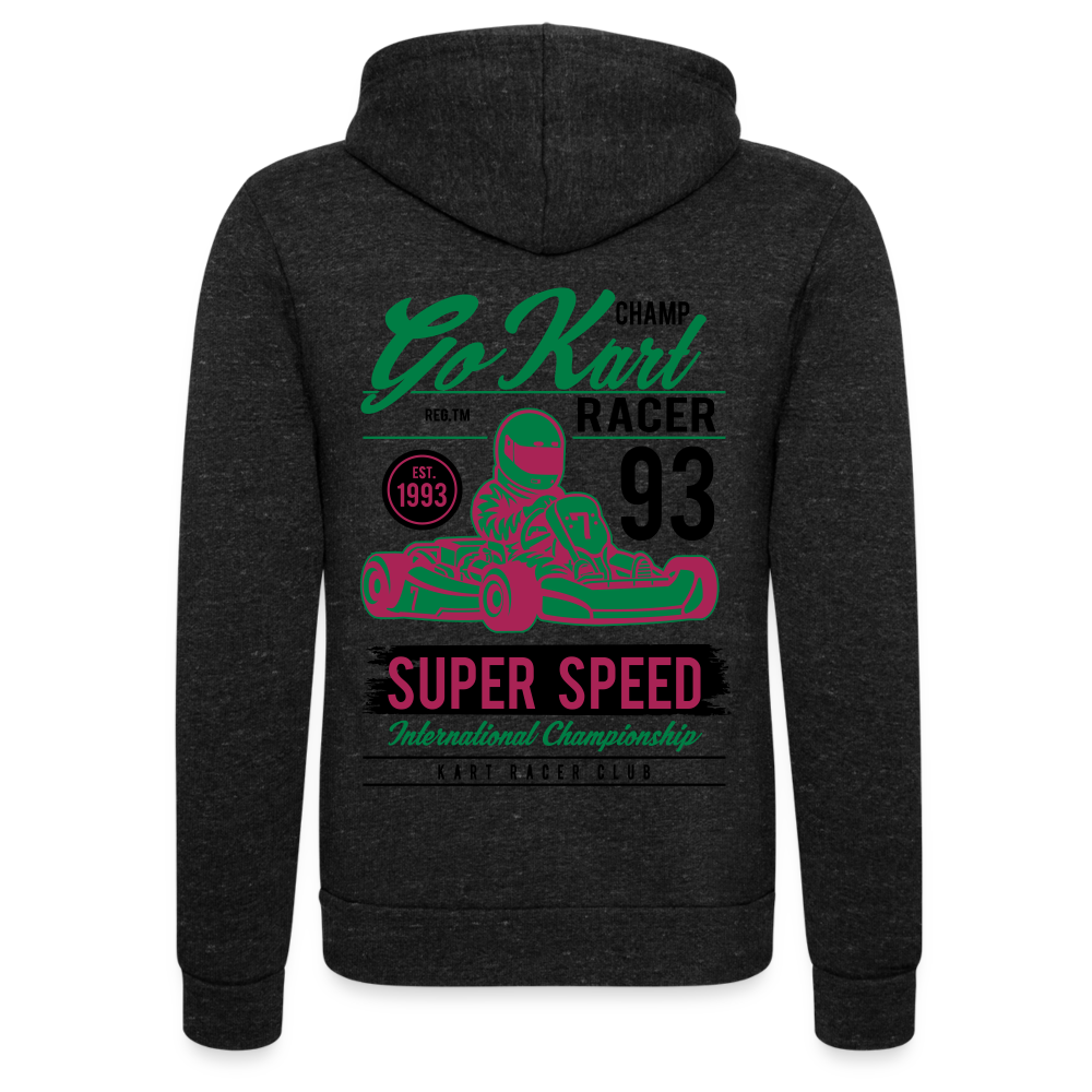 Chaqueta con capucha Tri-Blend unisex de Bella + Canvas"gokart racer" - charcoal grey
