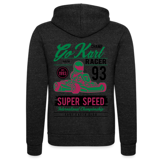 Chaqueta con capucha Tri-Blend unisex de Bella + Canvas"gokart racer" - charcoal grey