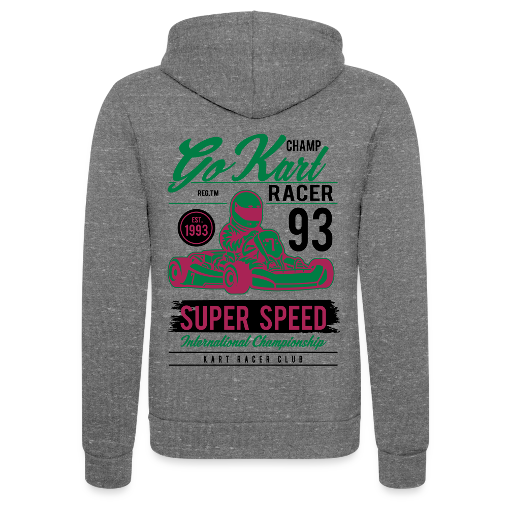 Chaqueta con capucha Tri-Blend unisex de Bella + Canvas"gokart racer" - grey tri-blend