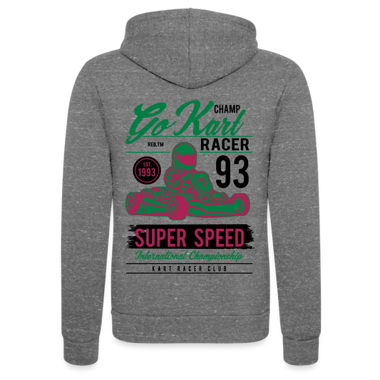 Chaqueta con capucha Tri-Blend unisex de Bella + Canvas"gokart racer" - grey tri-blend