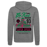 Chaqueta con capucha Tri-Blend unisex de Bella + Canvas"gokart racer" - grey tri-blend