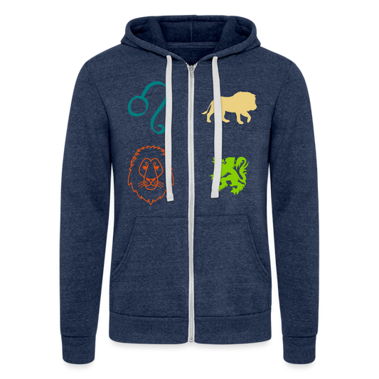 Chaqueta con capucha Tri-Blend unisex de Bella + Canvas"lion" - heather navy