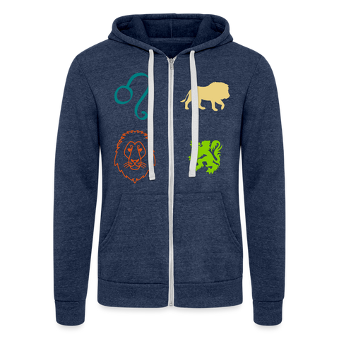 Chaqueta con capucha Tri-Blend unisex de Bella + Canvas"lion" - heather navy