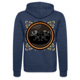 Chaqueta con capucha Tri-Blend unisex de Bella + Canvas"lion" - heather navy