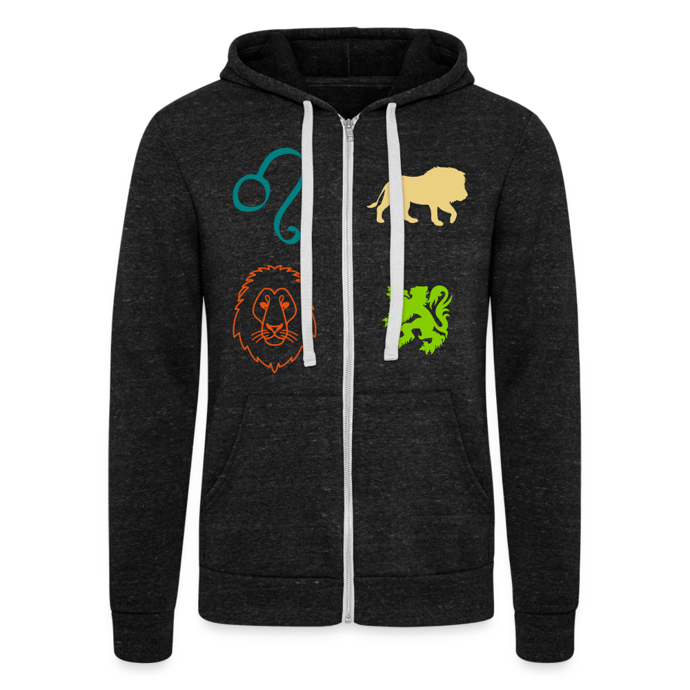Chaqueta con capucha Tri-Blend unisex de Bella + Canvas"lion" - charcoal grey