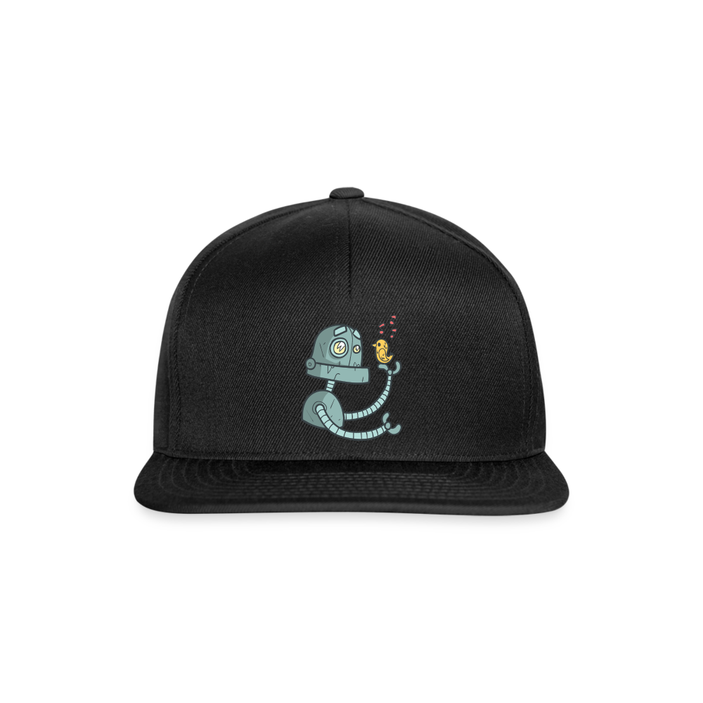 Gorra Snapback"Robot with a bird" - black/black