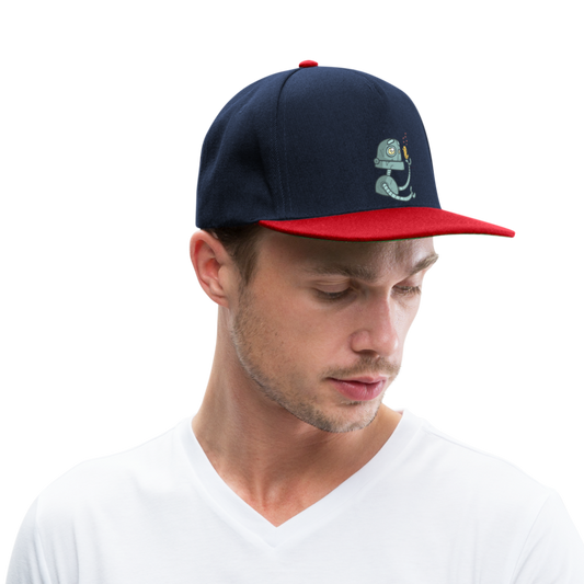 Gorra Snapback"Robot with a bird" - navy/red