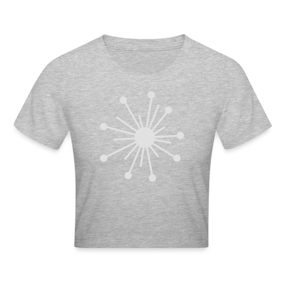 Camiseta crop"snowflake" - heather grey