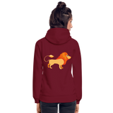 Sudadera con capucha ecológica unisex de Stanley & Stella"Cute lion" - burgundy