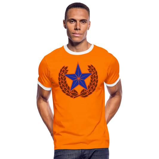 Camiseta contraste hombre"star" - orange/white
