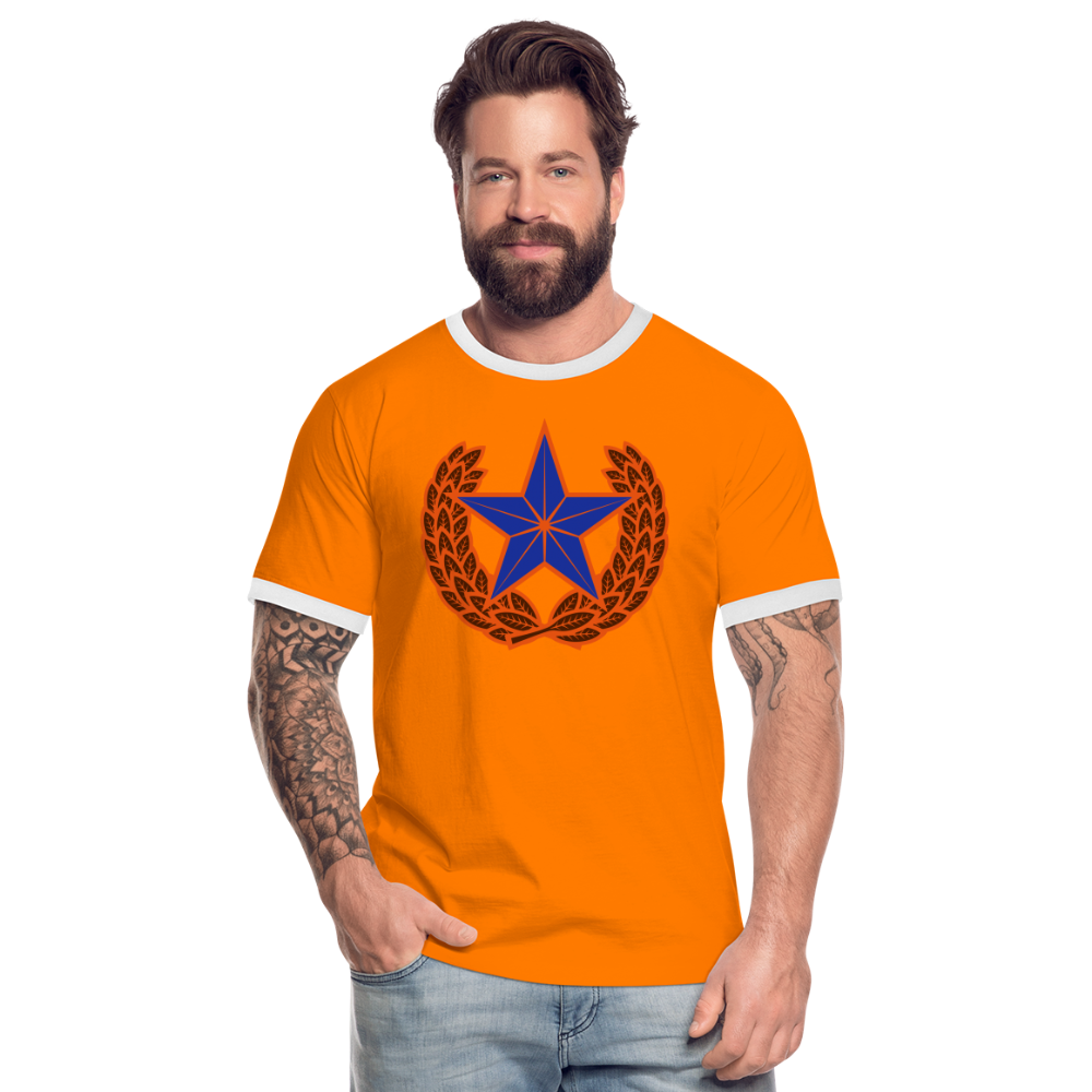 Camiseta contraste hombre"star" - orange/white