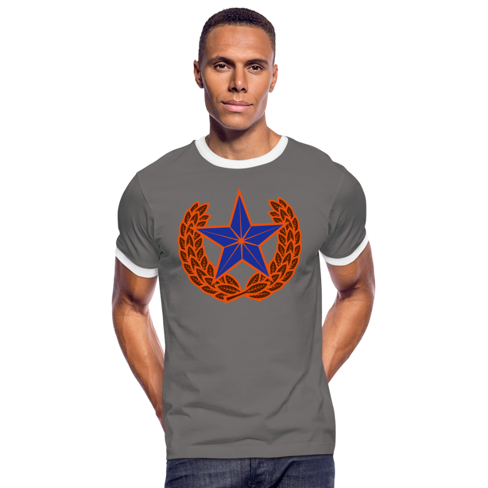 Camiseta contraste hombre"star" - dark grey/white