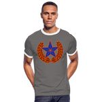 Camiseta contraste hombre"star" - dark grey/white