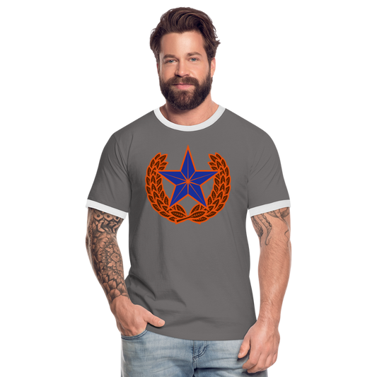 Camiseta contraste hombre"star" - dark grey/white