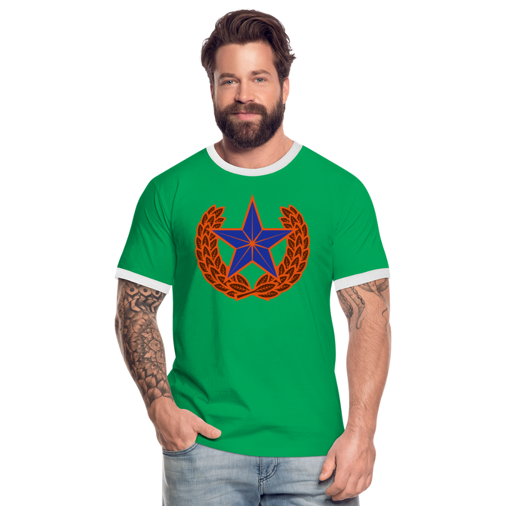 Camiseta contraste hombre"star" - kelly green/white