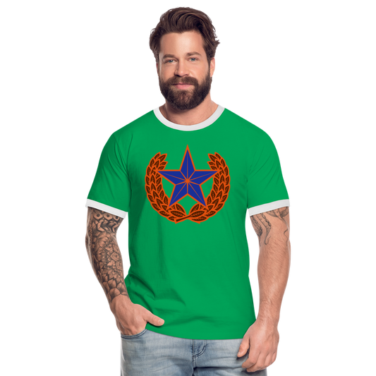 Camiseta contraste hombre"star" - kelly green/white