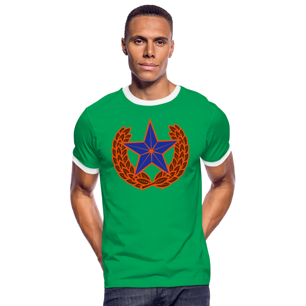 Camiseta contraste hombre"star" - kelly green/white