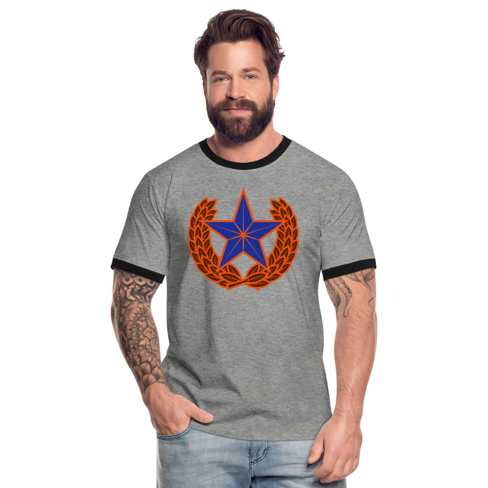 Camiseta contraste hombre"star" - heather grey/black