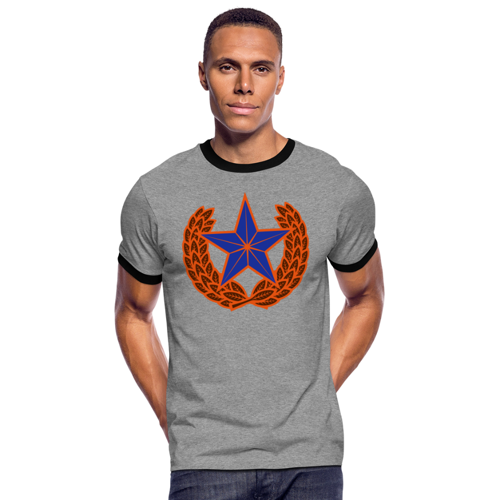 Camiseta contraste hombre"star" - heather grey/black