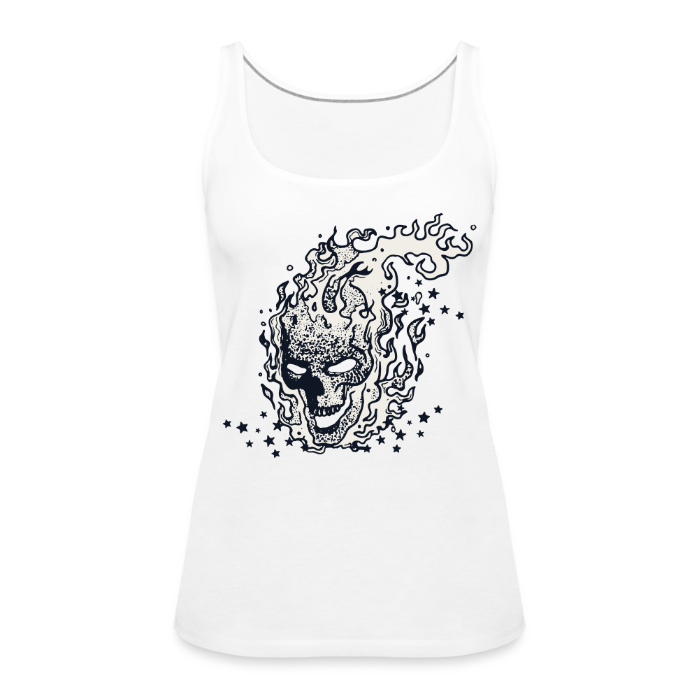 Camiseta de tirantes premium mujer"skull" - white