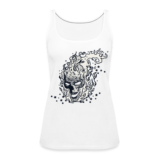 Camiseta de tirantes premium mujer"skull" - white