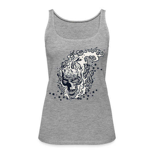 Camiseta de tirantes premium mujer"skull" - heather grey