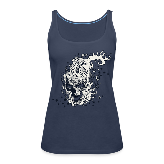 Camiseta de tirantes premium mujer"skull" - navy